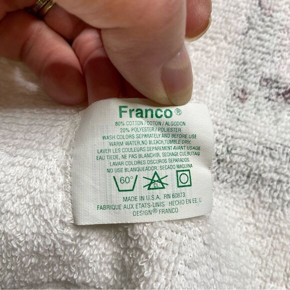 Vintage Franco Fringed Towels Roses Rose Print Set of Two Made in USA - Picture 11 of 13